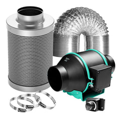 MarsHydro Hydroponics Mars Hydro 4 inch Inline Duct Fan and Carbon Filter Combo with Speed Controll