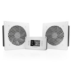 Ac Infinty Cabinet Fan AIRPLATE T8 White, Home Theater and AV Quiet Cabinet Cooling Dual-Fan System, 6 Inch