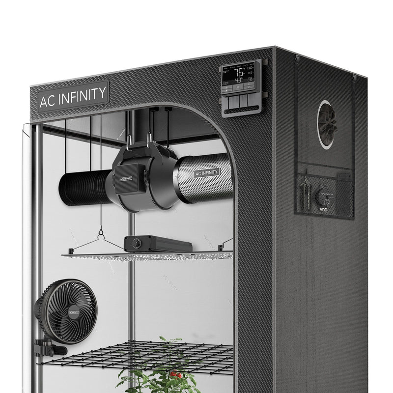 Ac Infinty Grow Tents & Some Accessories Advance Grow Tent System 2x4, 2-Plant Kit, Integrated Smart Controls to Automate Ventilation, Circulation, Full Spectrum LED Grow Light