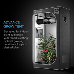 Ac Infinty Grow Tents & Some Accessories CLOUDLAB 722, Advance Grow Tent 2x2, 2000D Diamond Mylar Canvas, 24" x 24" x 72"