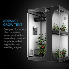 Ac Infinty Grow Tents & Some Accessories CLOUDLAB 632D, 2-in-1 Advance Grow Tent 3x2, 2000D Mylar Canvas, 36" x 24" x 60"