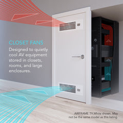 Ac Infinty Closet Fan Systems AIRFRAME T7-N White, AV Equipment Closet and Room Fan System 17", Intake