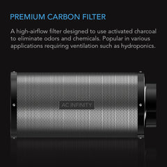 Ac Infinty Duct Carbon Filters AC INFINITY, Duct Carbon Filter, Australian Charcoal, 12-Inch