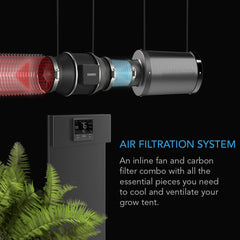 Ac Infinty Inline Fan KIT Air Filtration Kit PRO 8", Inline Fan with Smart Controller, Carbon Filter & Ducting Combo