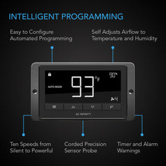 Ac Infinty Whole House Fans CLOUDWAY T10, Whole House EC Fan, 1200 CFM, Energy Efficient with Temperature Humidity Controller