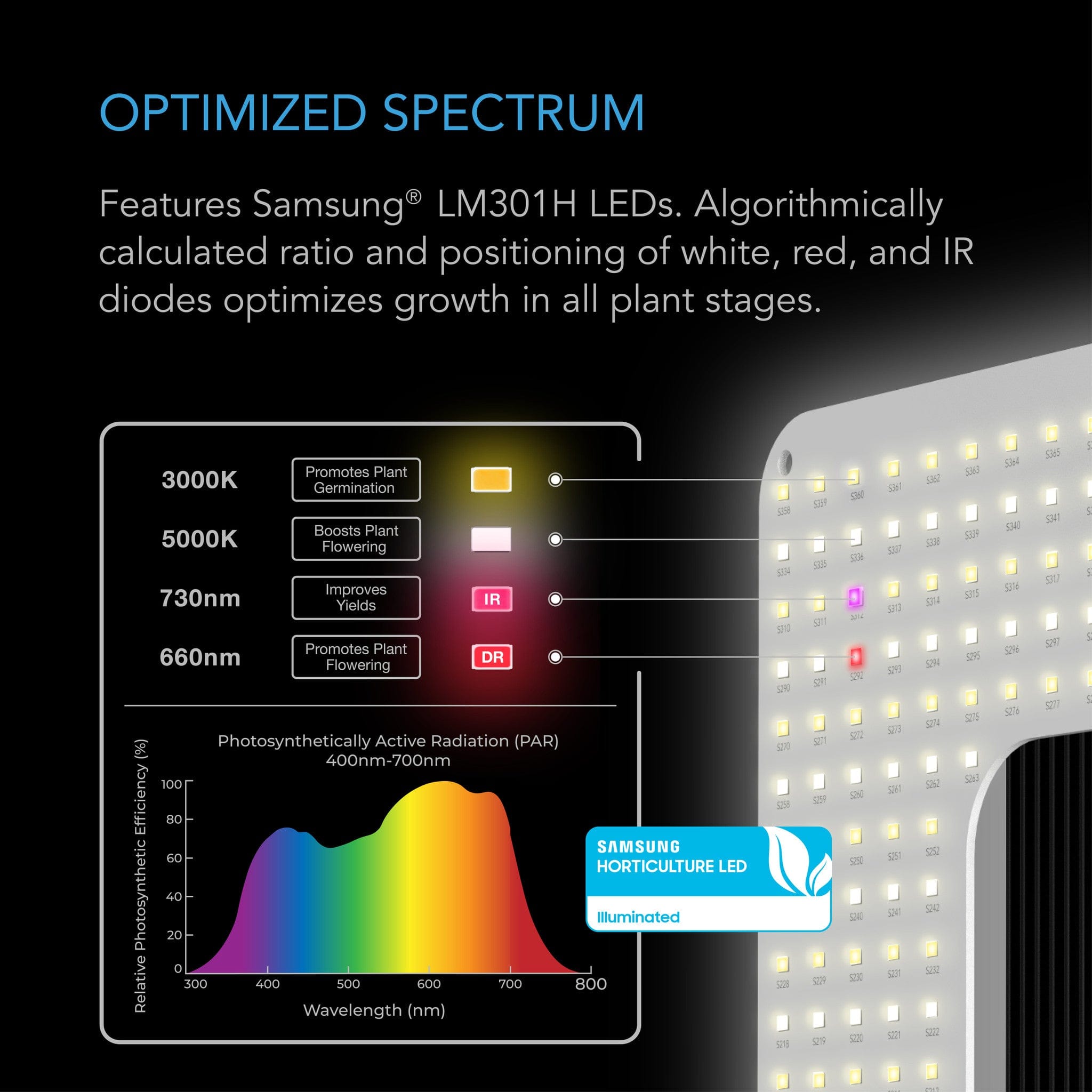 AC Infinity IONGRID T24, Full Spectrum LED Grow Light 260W, Samsung LM –  Vinehydroponics