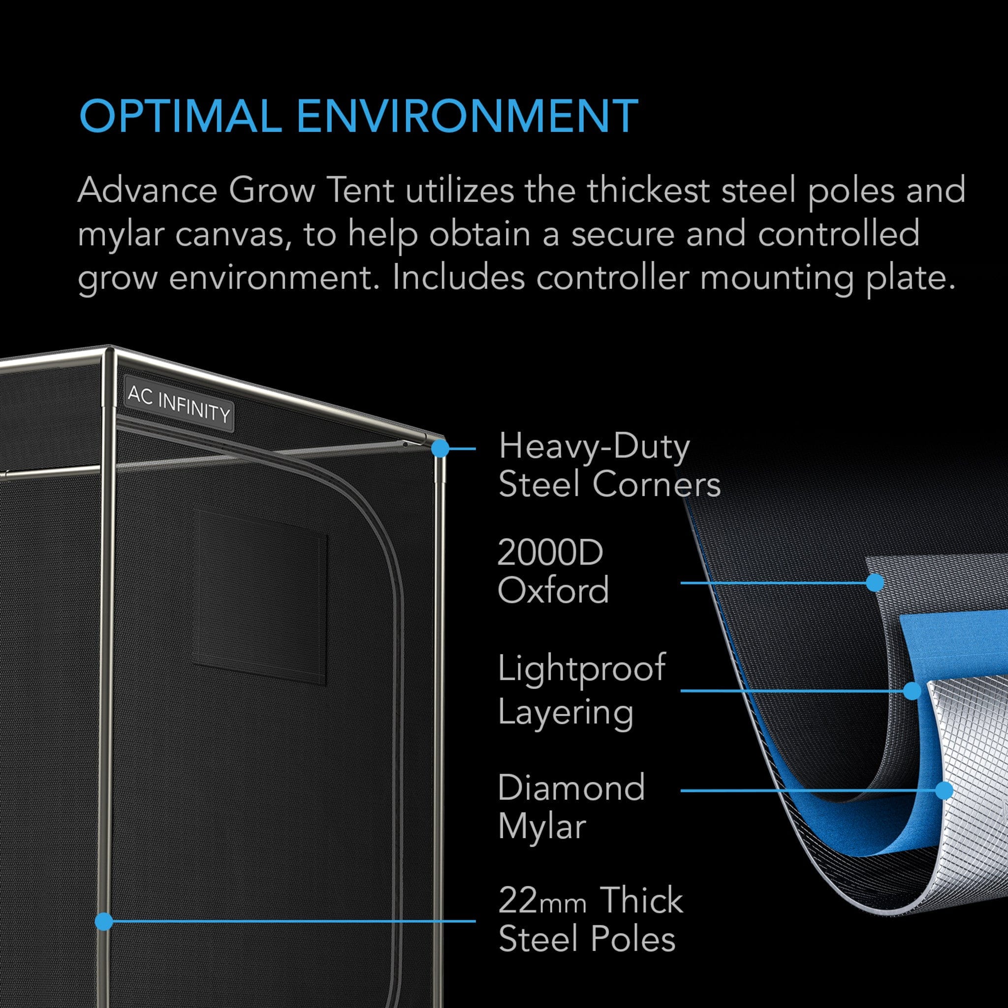 AC Infinity Advance Grow Tent System 2x2 Compact 1 Plant Kit – Vinehydroponics