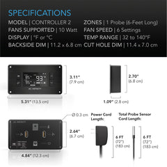 Ac Infinty Cabinet Fan AIRPLATE T9, Home Theater and AV Quiet Cabinet Cooling Fan System, 18 Inch