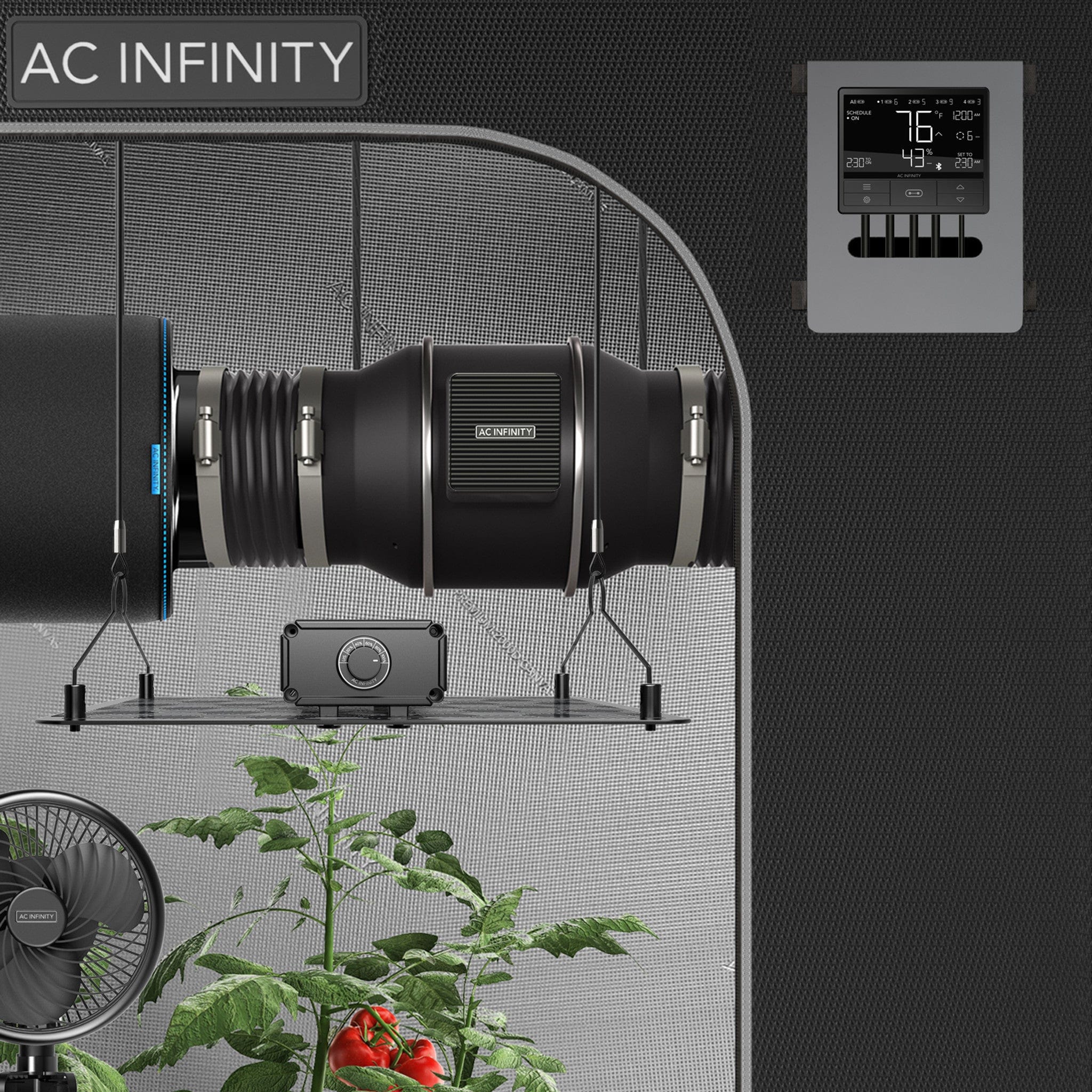 AC Infinity AirLift T10 Shutter Exhaust Ventilation Fan 10 Temperature and Humidity Controller