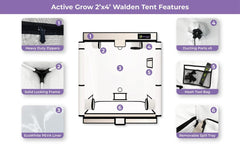 Active Grow Active Grow Walden White Grow Tent 2' x 4'