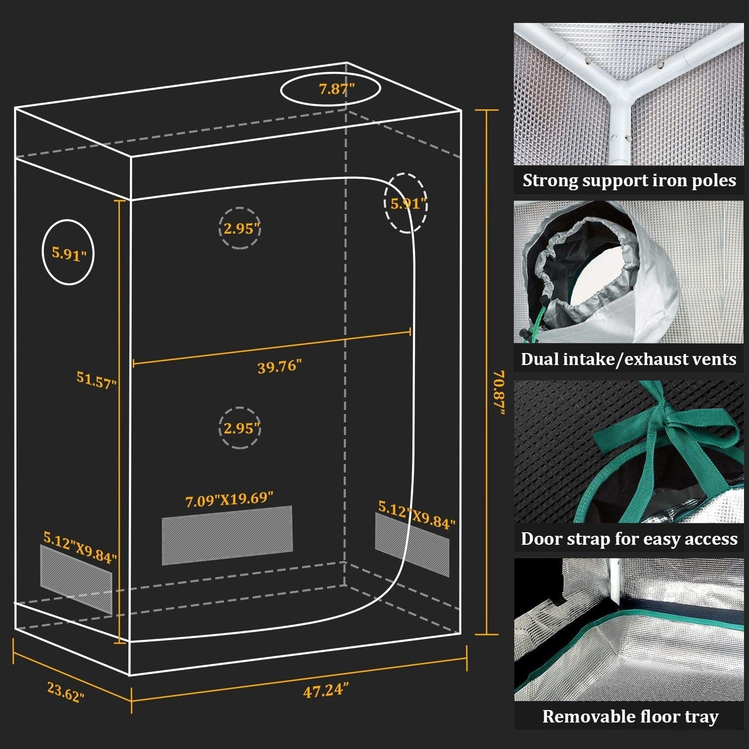 grow tent 120x60x180 Mars Hydro SP 3000 LED Grow Light + 2'X4'(60X120CM) Indoor Complete Gr – Vinehydroponics