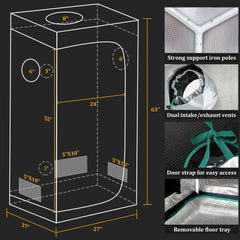 MarsHydro Grow tent Kits Mars Hydro TS 1000 LED Grow Light and 2.3 X 2.3 Thermostatat Controlled Tent Kits