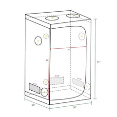 MarsHydro Grow Tent Mars Hydro 36''X36''X71'' Hydroponic Indoor Grow Tent - 3'X3'(90X90X180CM)