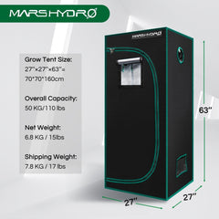 MarsHydro Grow tent Kits Mars Hydro TS 1000 LED Grow Light and 2.3 X 2.3 Thermostatat Controlled Tent Kits