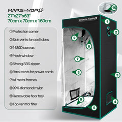 MarsHydro Grow tent Kits Mars Hydro TS 1000 LED Grow Light and 2.3 X 2.3 Thermostatat Controlled Tent Kits