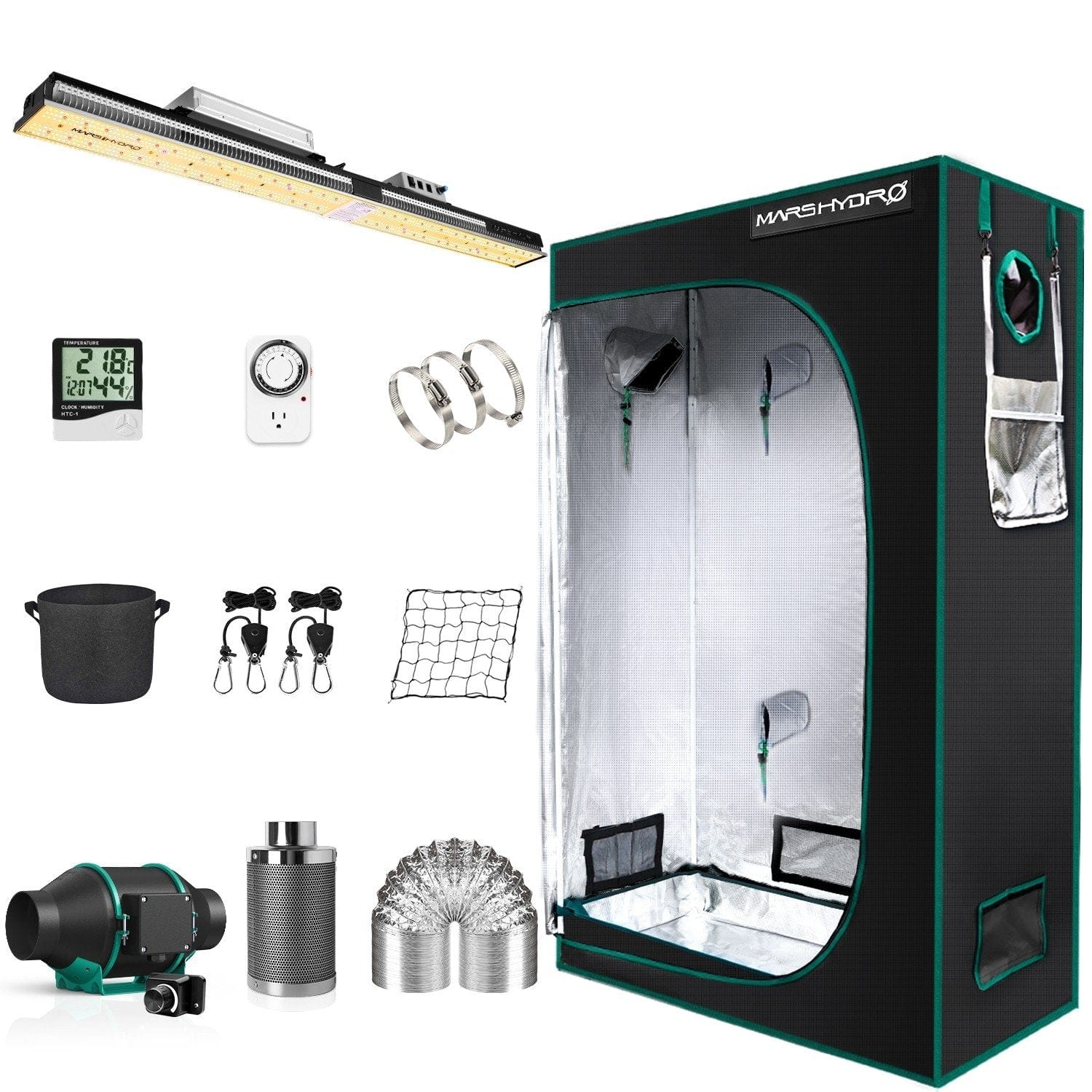 hydroponic grow tent kit Mars Hydro SP 3000 LED Grow Light + 2'X4'(60X120CM) Indoor Complete Gr – Vinehydroponics